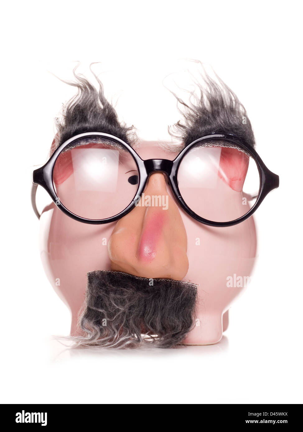 Sparschwein mit Verkleidung Studio Ausschnitt Stockfoto