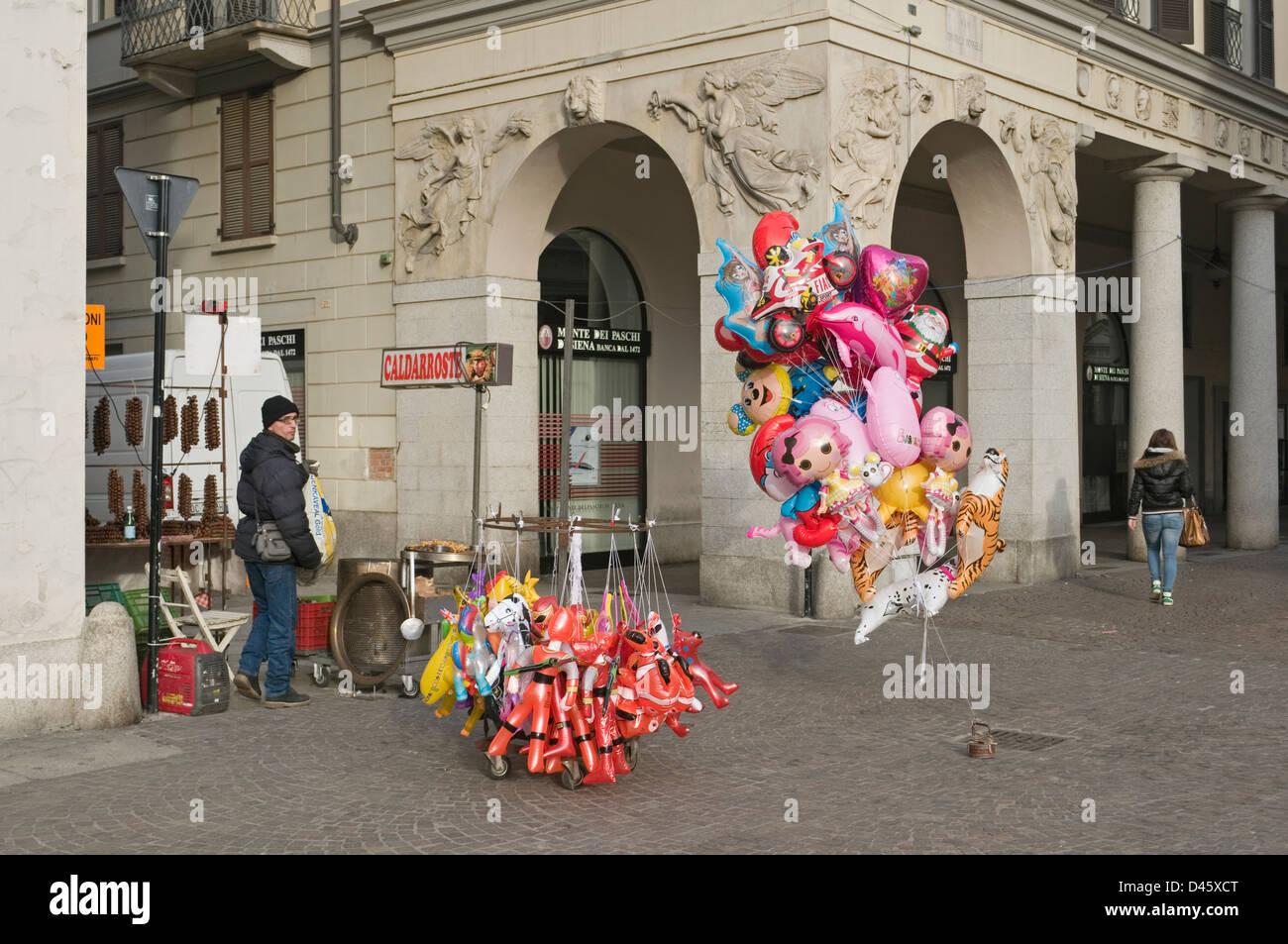 Ballons für Verkauf, Novara, Italien Stockfoto