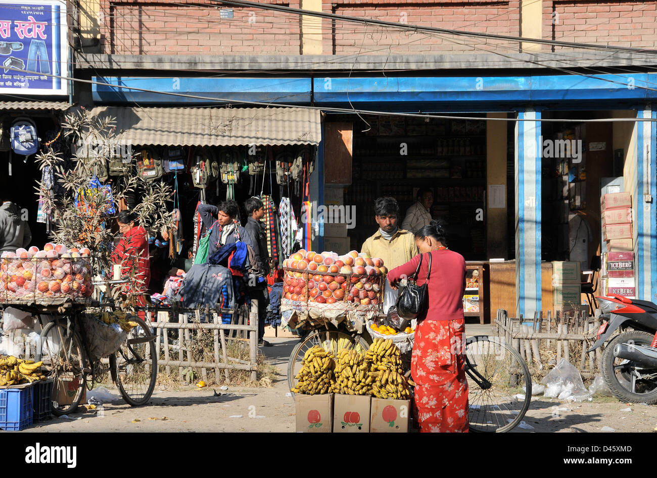 Straßenszene Banepa Nepal Asien Stockfoto