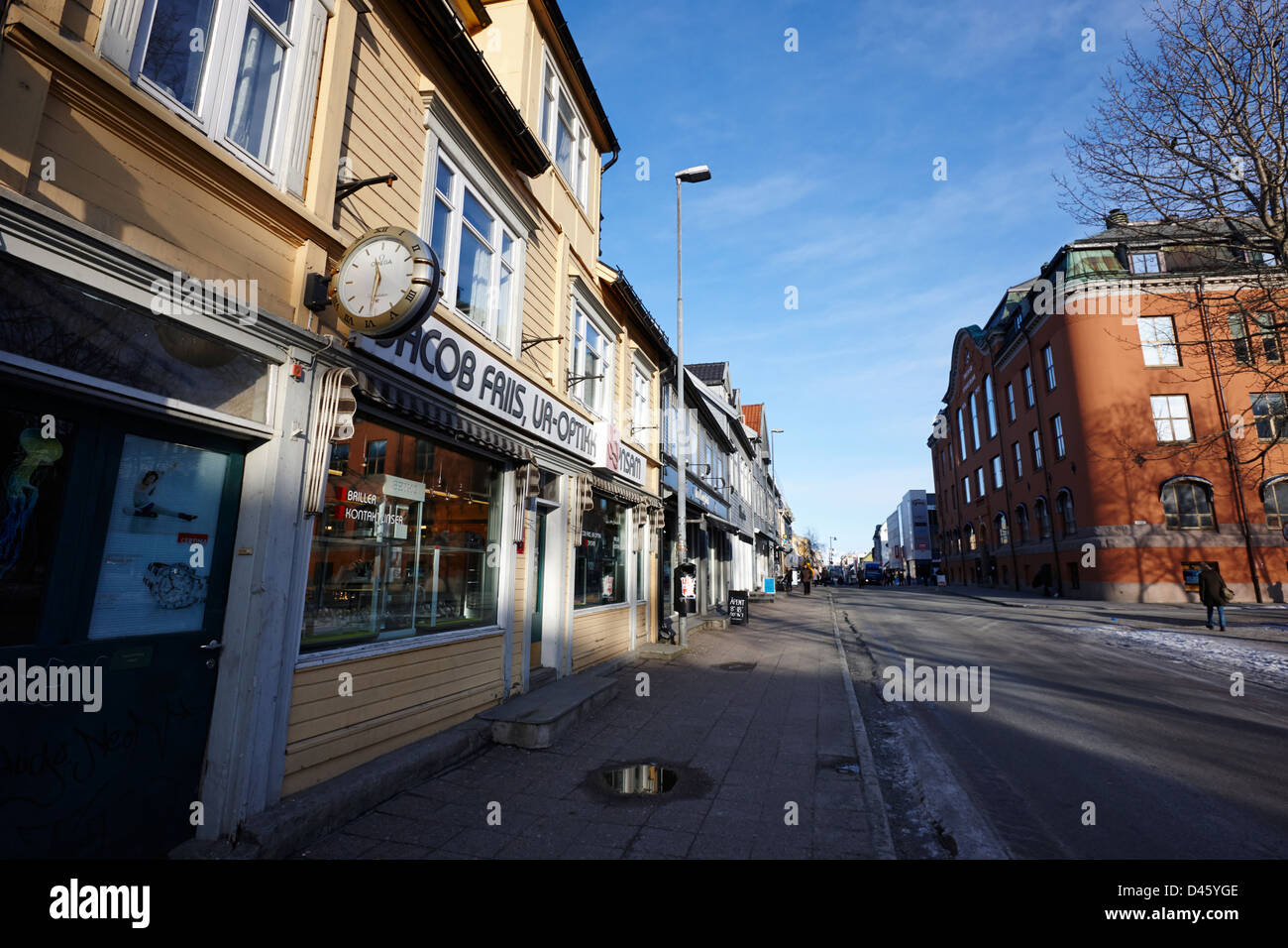 Storgata Tromso wichtigsten Fußgängerzone Einkaufs Straße Troms Norwegen Europa Stockfoto