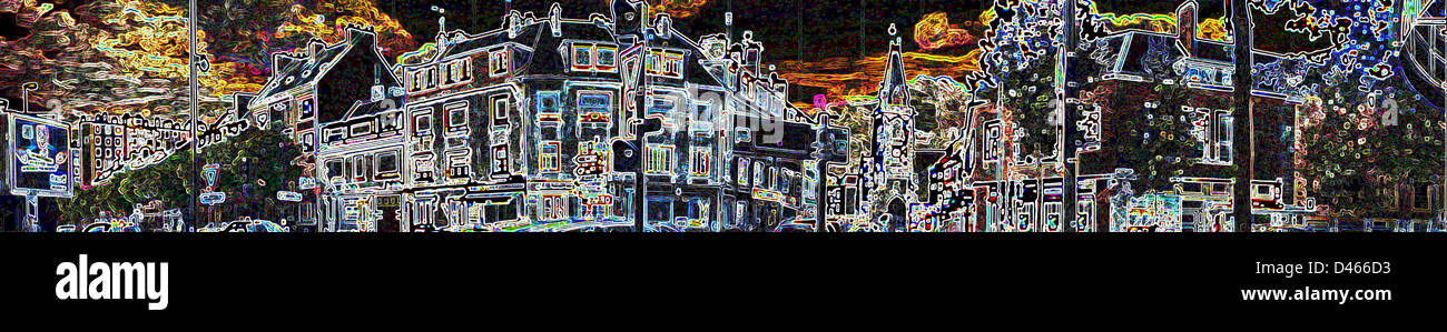 Panoramablick auf eine historische französische Stadt Stockfoto