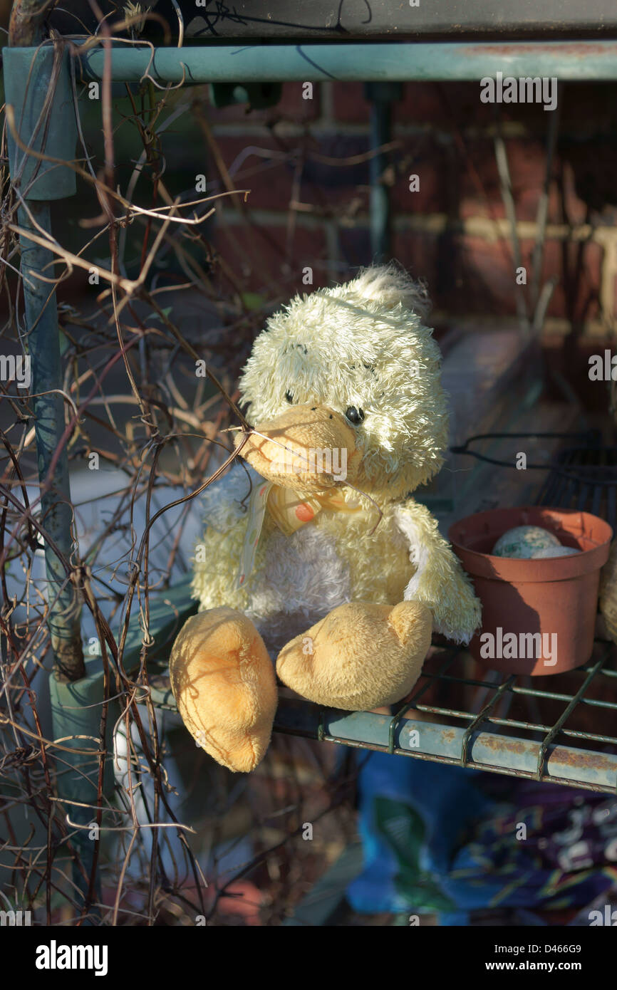 Traurige Ostern Ente Stockfoto