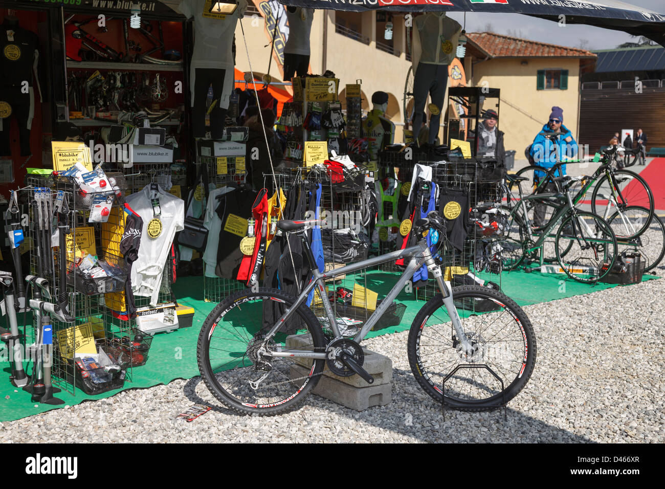 Einkaufsmöglichkeiten, Fahrrad-Ausstellung Stockfoto