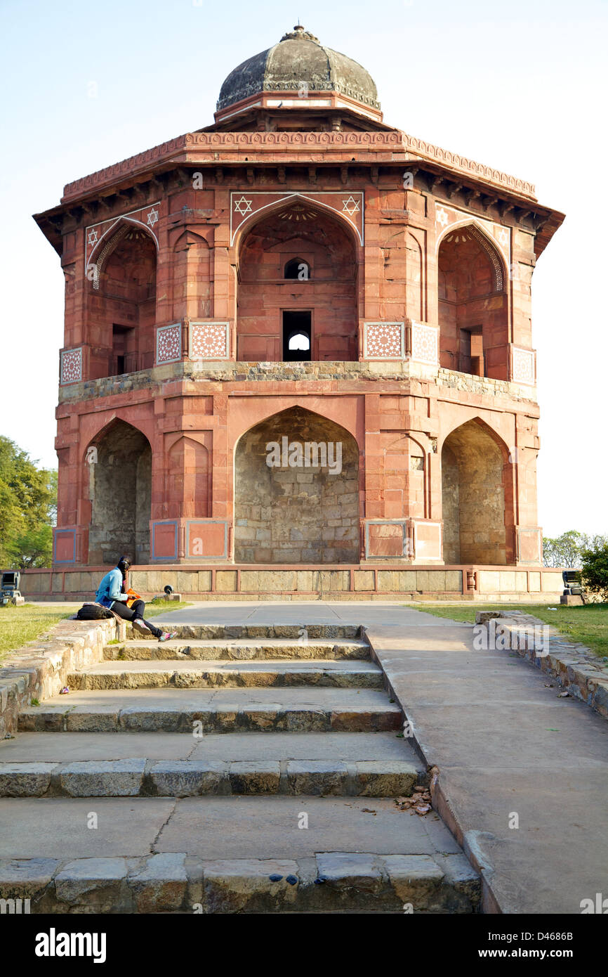 Die alte Festung in Neu Delhi, auch bekannt als Purana Quila ist ein beliebtes Reiseziel und archäologische Stätte Stockfoto