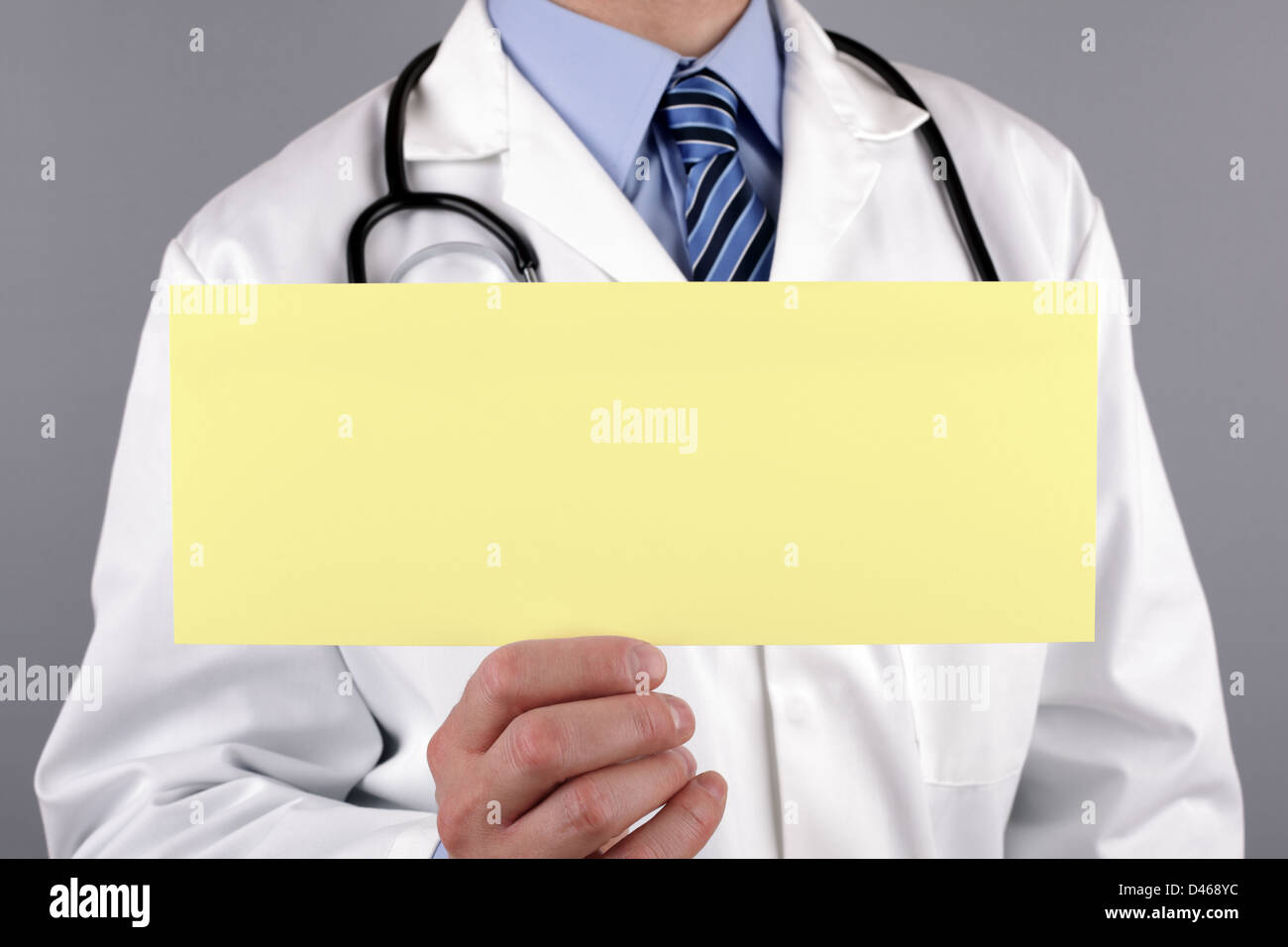 Arzt mit leere Zeichen Stockfoto