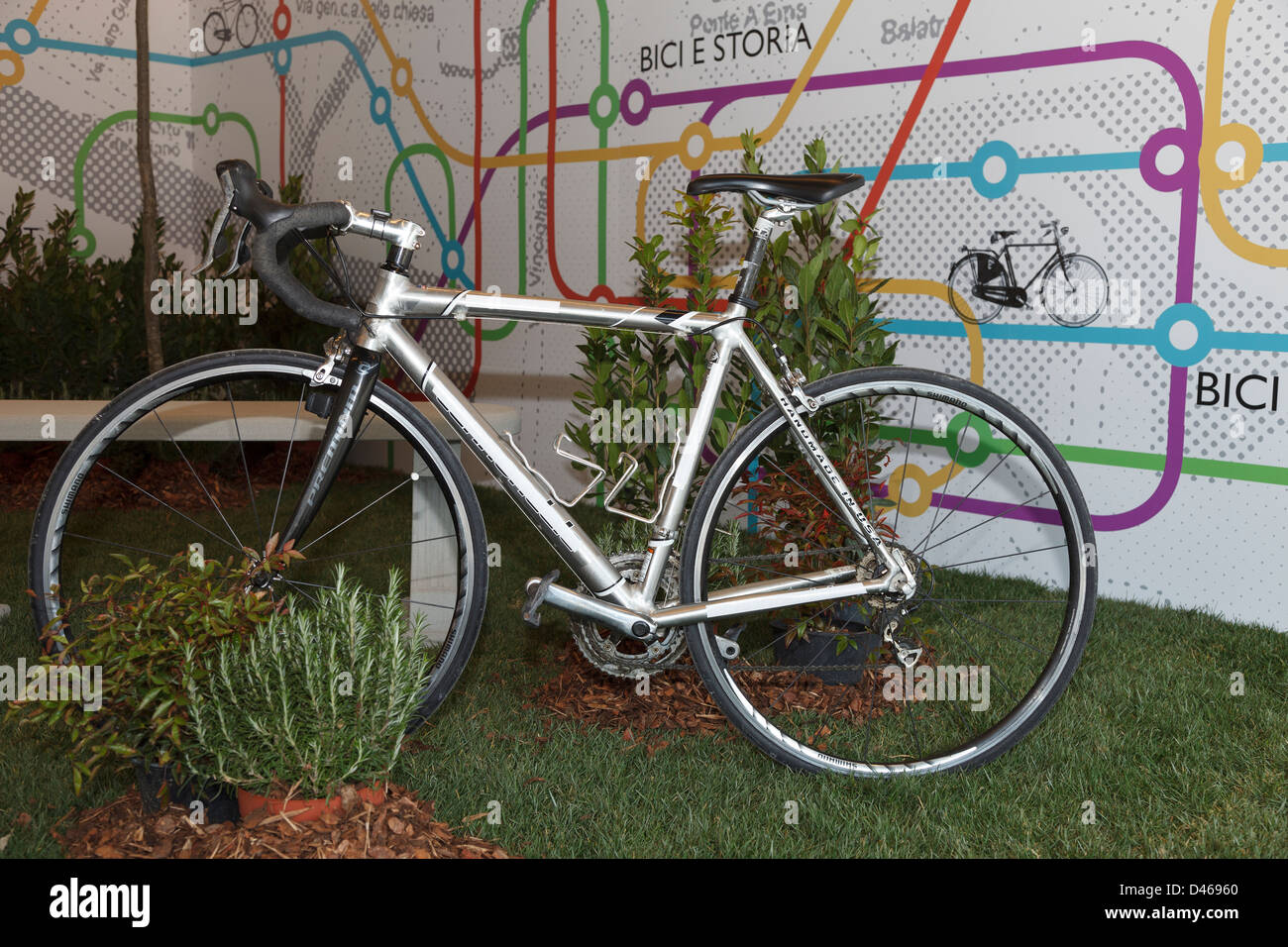 Fahrräder und Fahrrad-Wege-pavillion Stockfoto