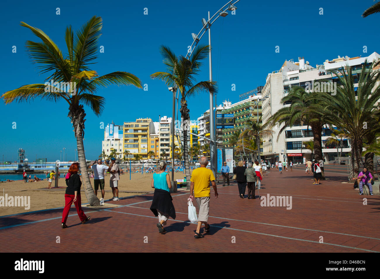 Paseo de Las Canteras Strand promenade vor Playa de Las Canteras Beac Las  Palmas Stadt Gran Canaria Spanien Stockfotografie - Alamy