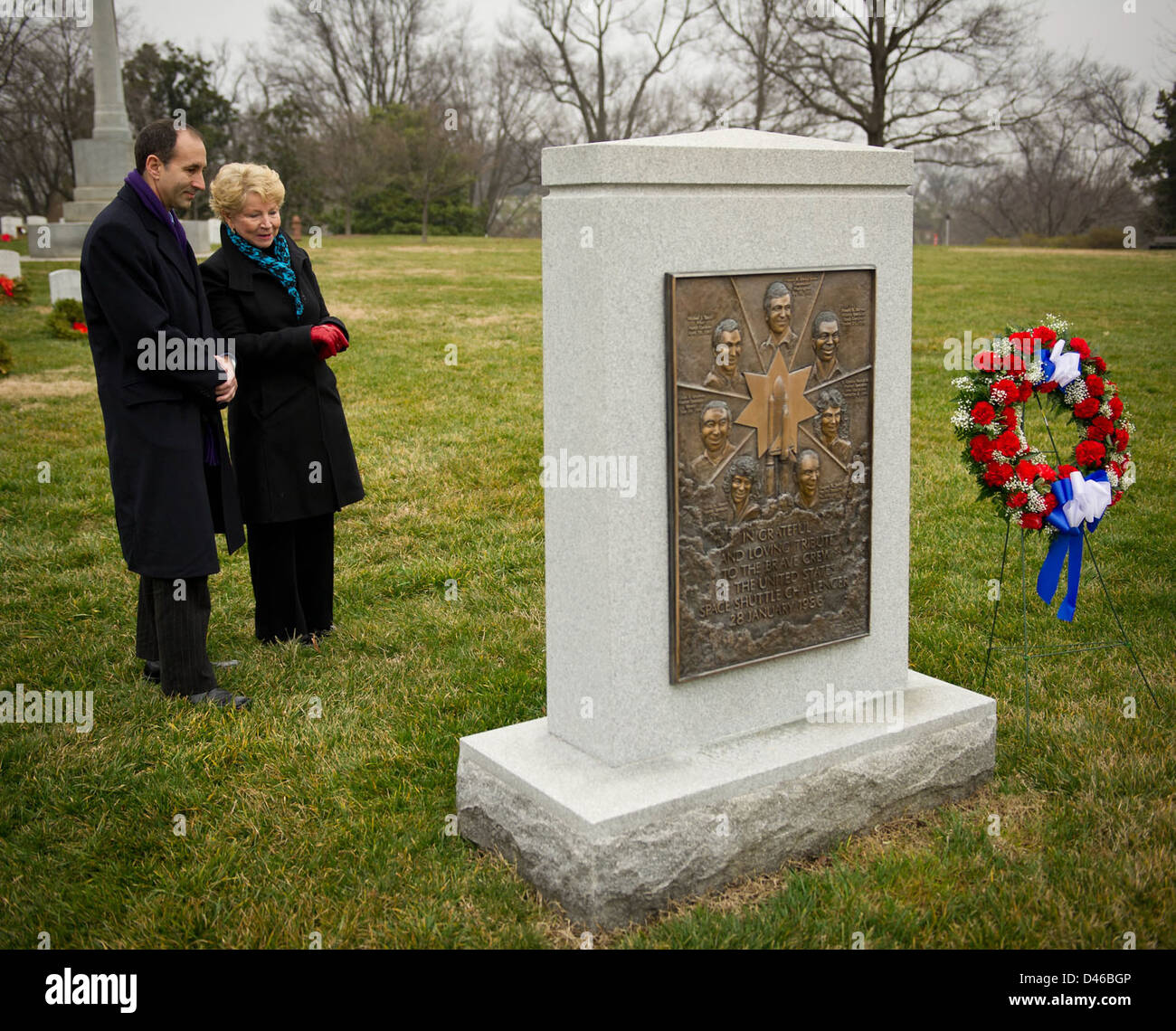Die NASA begeht den Tag der Erinnerung auf dem Arlington National Cemetery und ehrt das Leben von Astronauten, die im Weltraumprogramm verloren wurden, einschließlich derer, die durch die Space Shuttle Challenger-Katastrophe verursacht wurden. Stockfoto