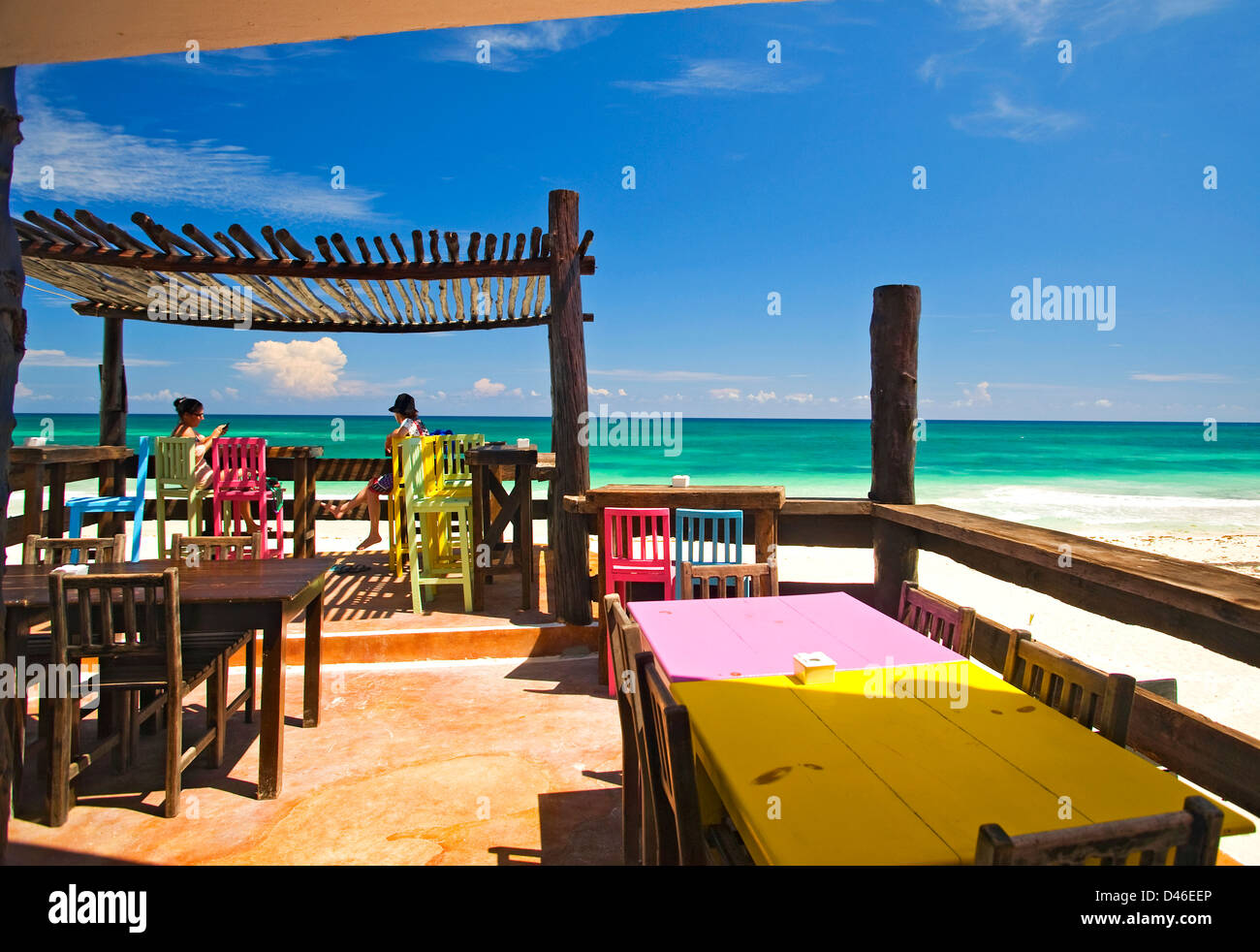 Restaurant im Playa Azul Hotel in Tulum Stockfoto