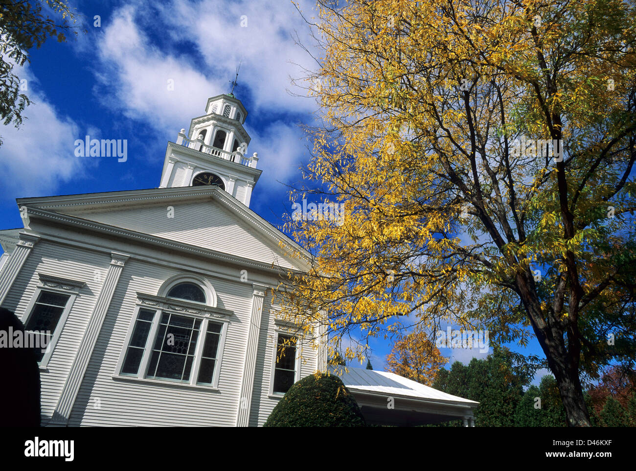 Elk280-1304 Vermont, Woodstock, First Congregational Church, 1808 Stockfoto