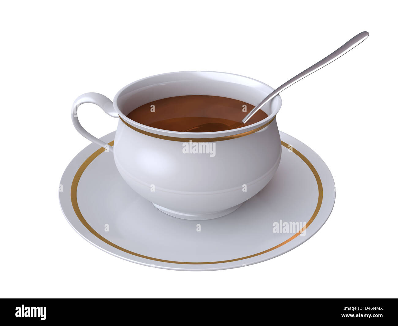 Tasse Tee isoliert auf weißem Hintergrund Stockfoto