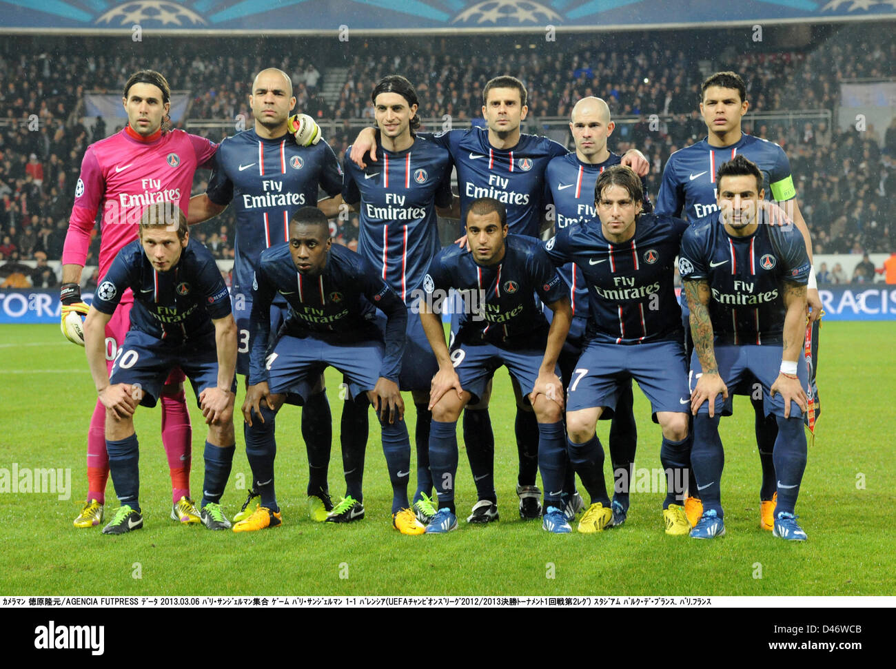 Paris SaintGermain Gruppe Mannschaftsaufstellung (PSG), 6. März 2013