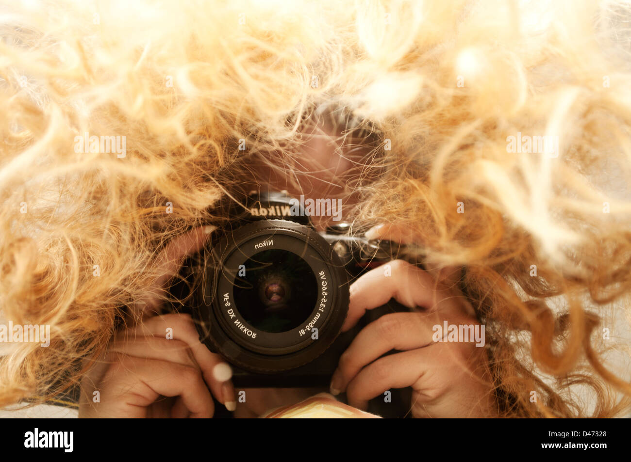 Frau-Fotograf Stockfoto
