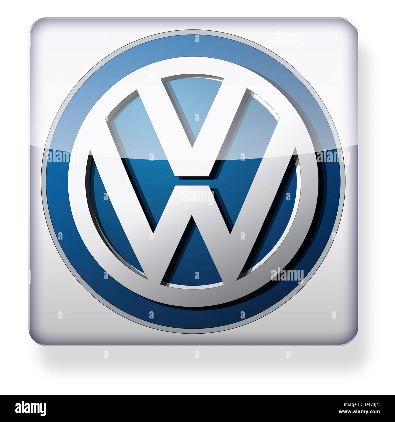 VW-Logo als ein app-Symbol. Clipping-Pfad enthalten. Stockfoto