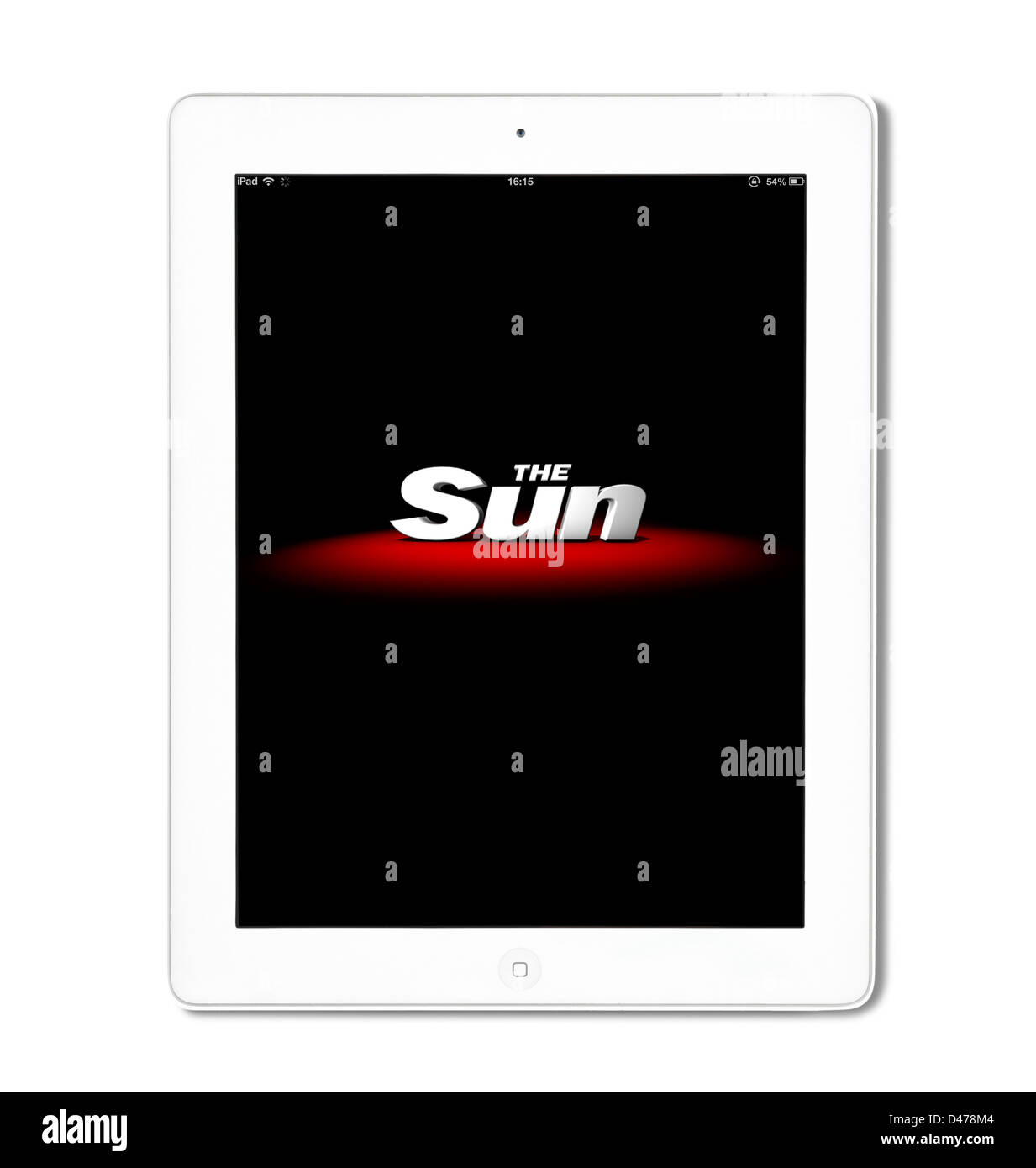 Die Sonne Zeitung app auf einen 4. Generation iPad, UK Stockfoto