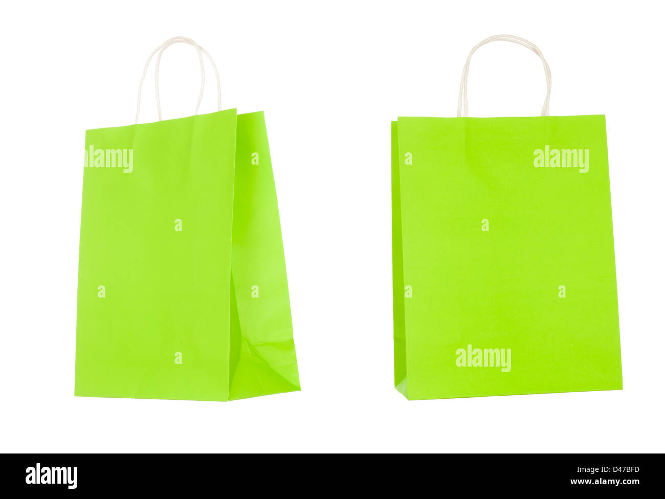 Recycelbaren Papiertüten isoliert auf weißem Hintergrund Stockfoto