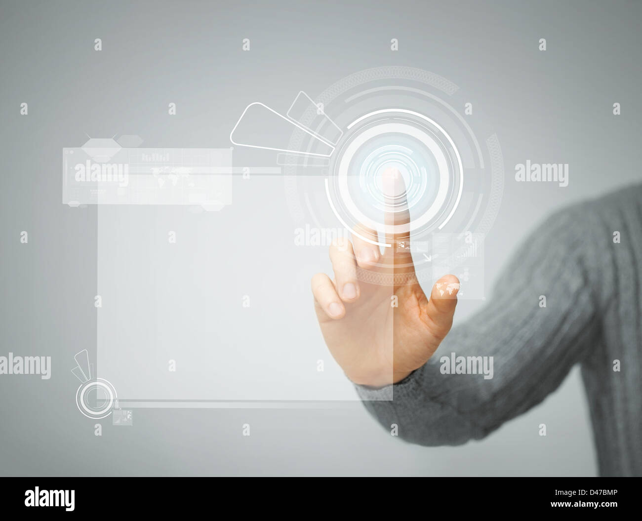 virtuelle Taste Mann Stockfoto