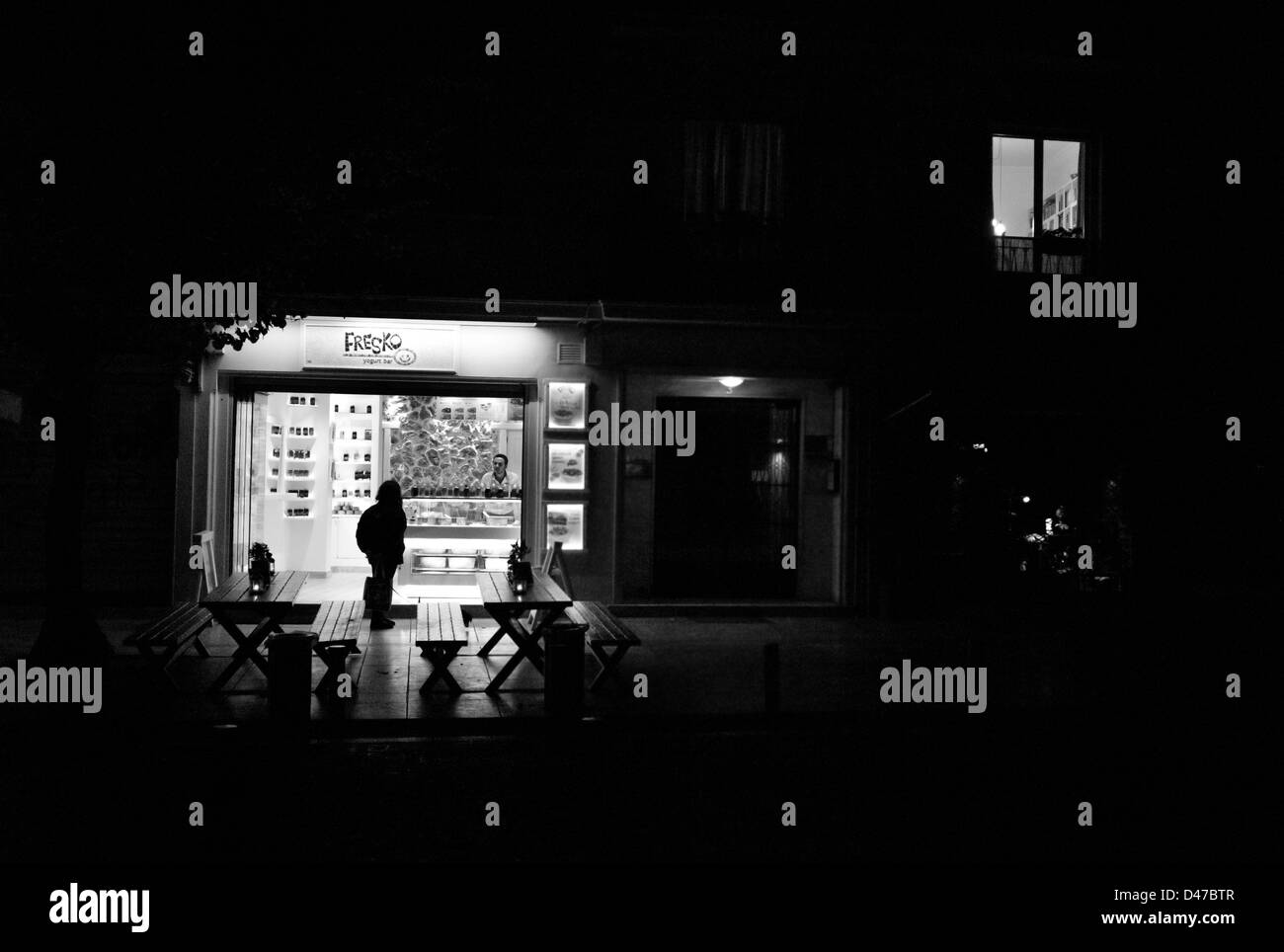 Joghurt-Shop, Dionysiou Areopagitou, Athen, Griechenland Stockfoto