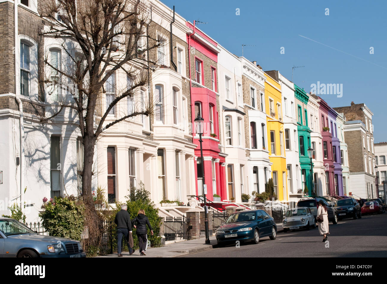 Reihenhäuser, Lancaster Road, Notting Hill, London, W11, UK Stockfoto