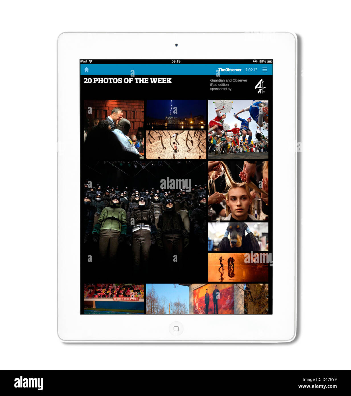 Fotos der Woche auf die iPad-Ausgabe von the Guardian/Observer Zeitung, UK Stockfoto