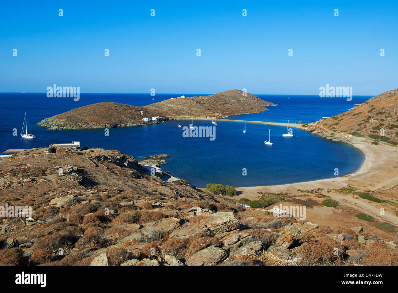 Griechenland, Cyclades Inseln, Kythnos, Kolona Strand Stockfoto
