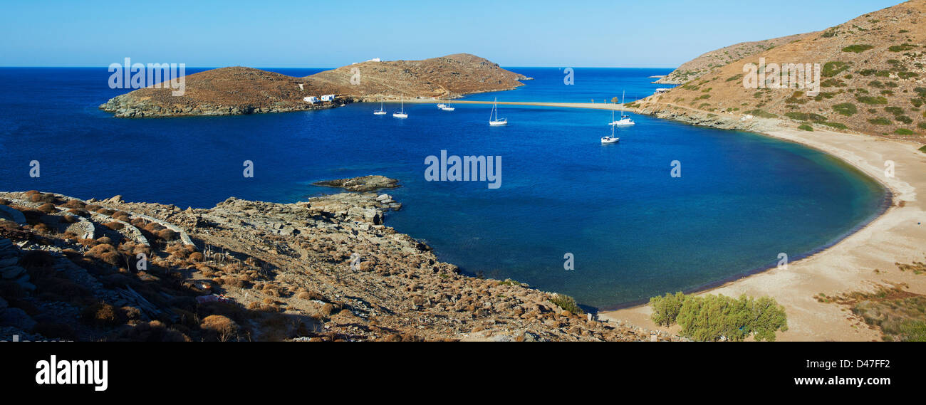 Griechenland, Cyclades Inseln, Kythnos, Kolona Strand Stockfoto