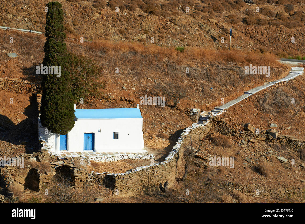 Griechenland, Cyclades Inseln, Kythnos, Kirche Stockfoto