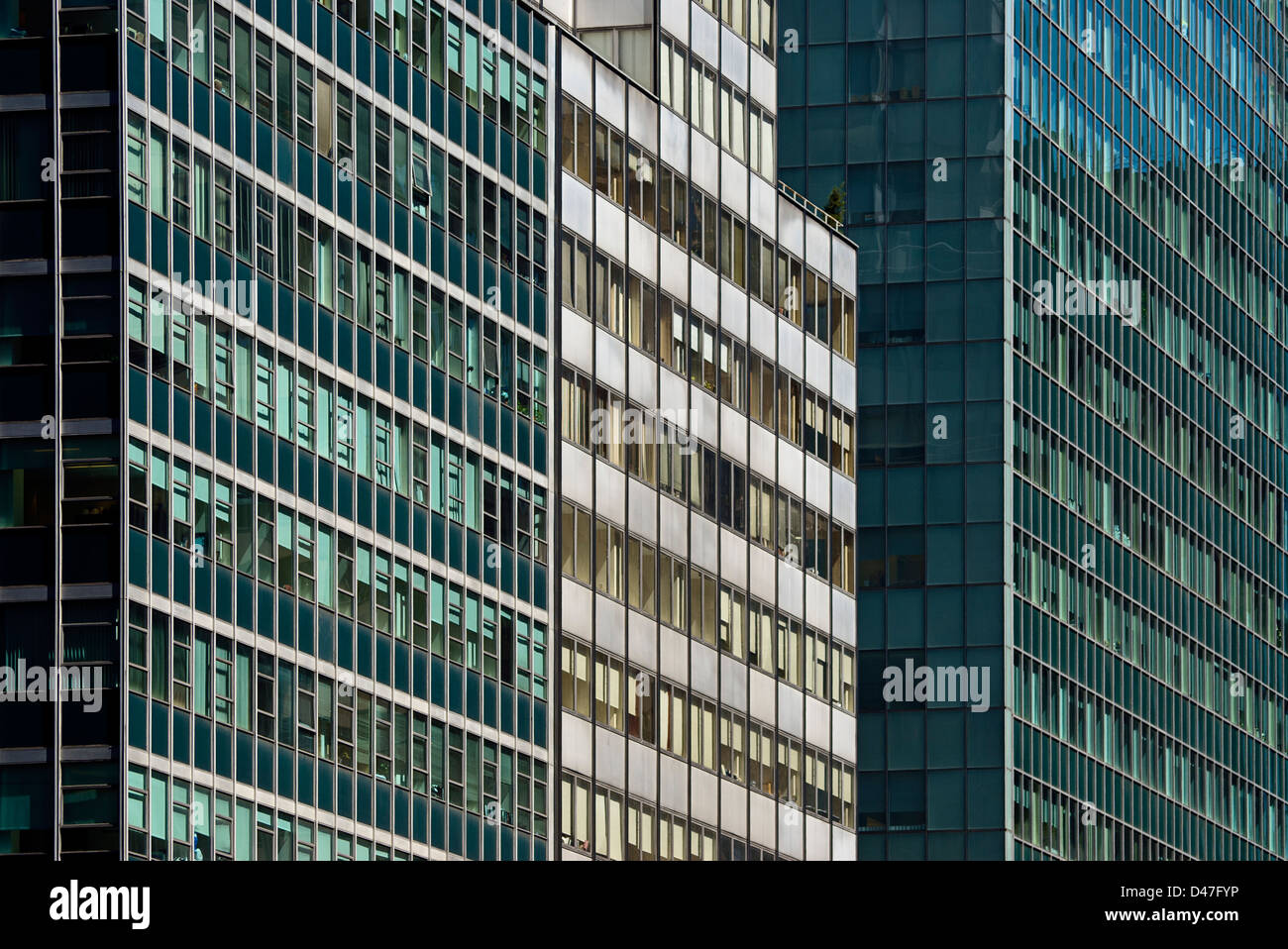 Detail der Bürogebäude an der Park Avenue in Midtown Manhattan, New York City. Stockfoto