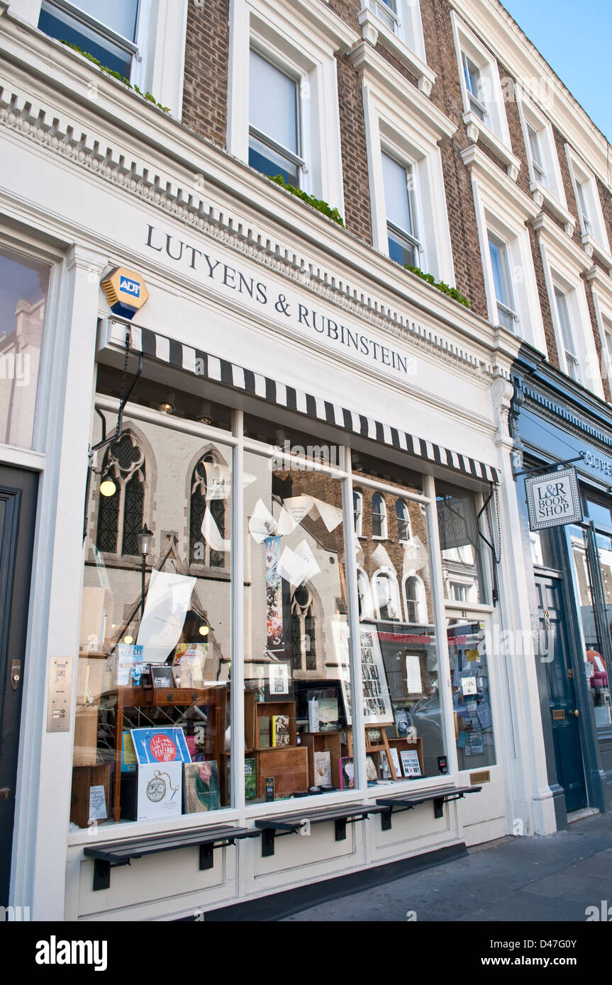 Lutyens & Rubinstein Buchhandlung, Kensington Park Rd, Notting Hill, London, W11, UK Stockfoto