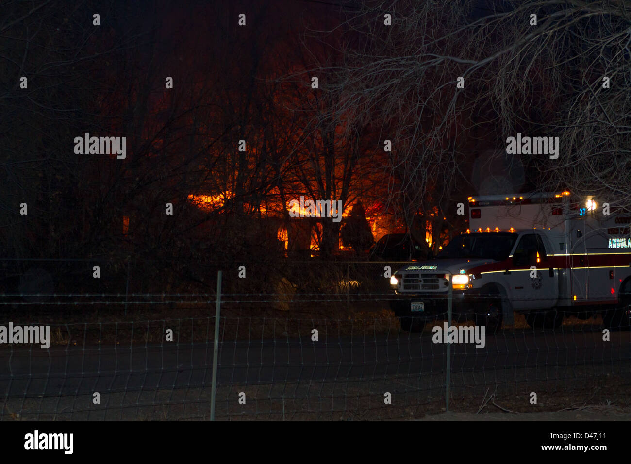 Out of Control Hausbrand in Fernley Nevada Stockfoto