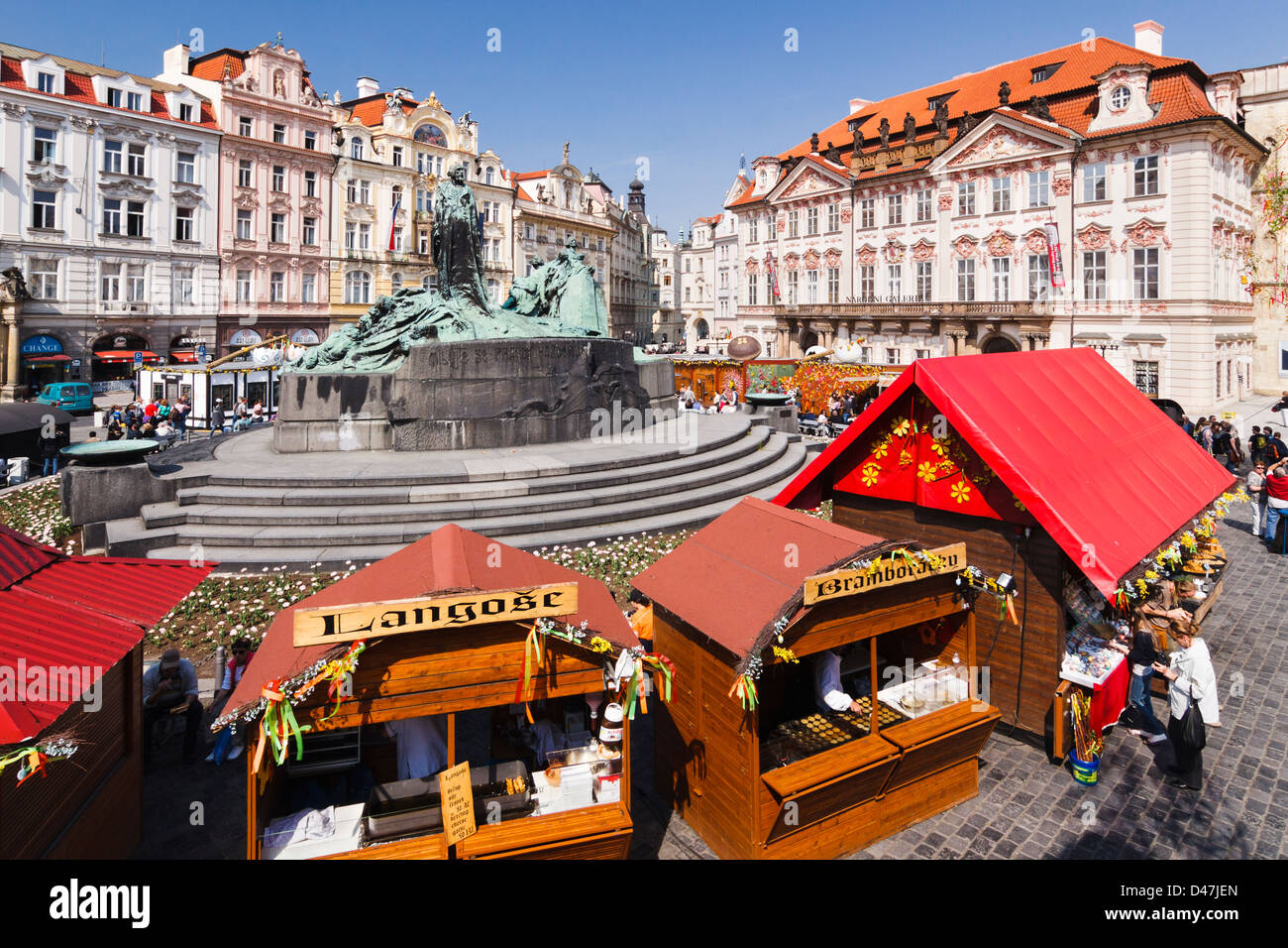 Old Town Sq Ostermarkt. Prag, Tschechische Republik Stockfoto