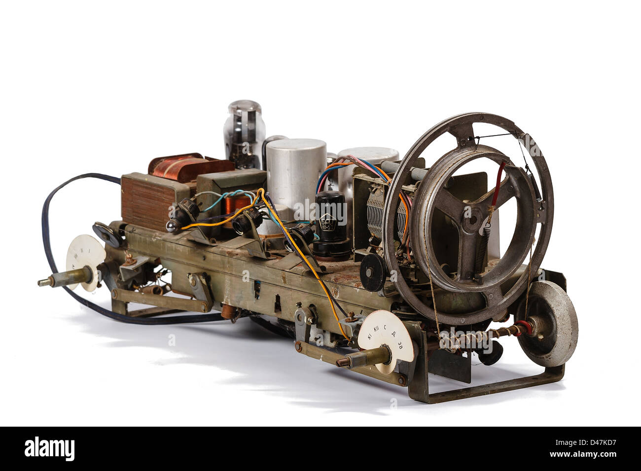 Gerät eine alte Lampe-Radio-Empfänger-Tuning Stockfoto