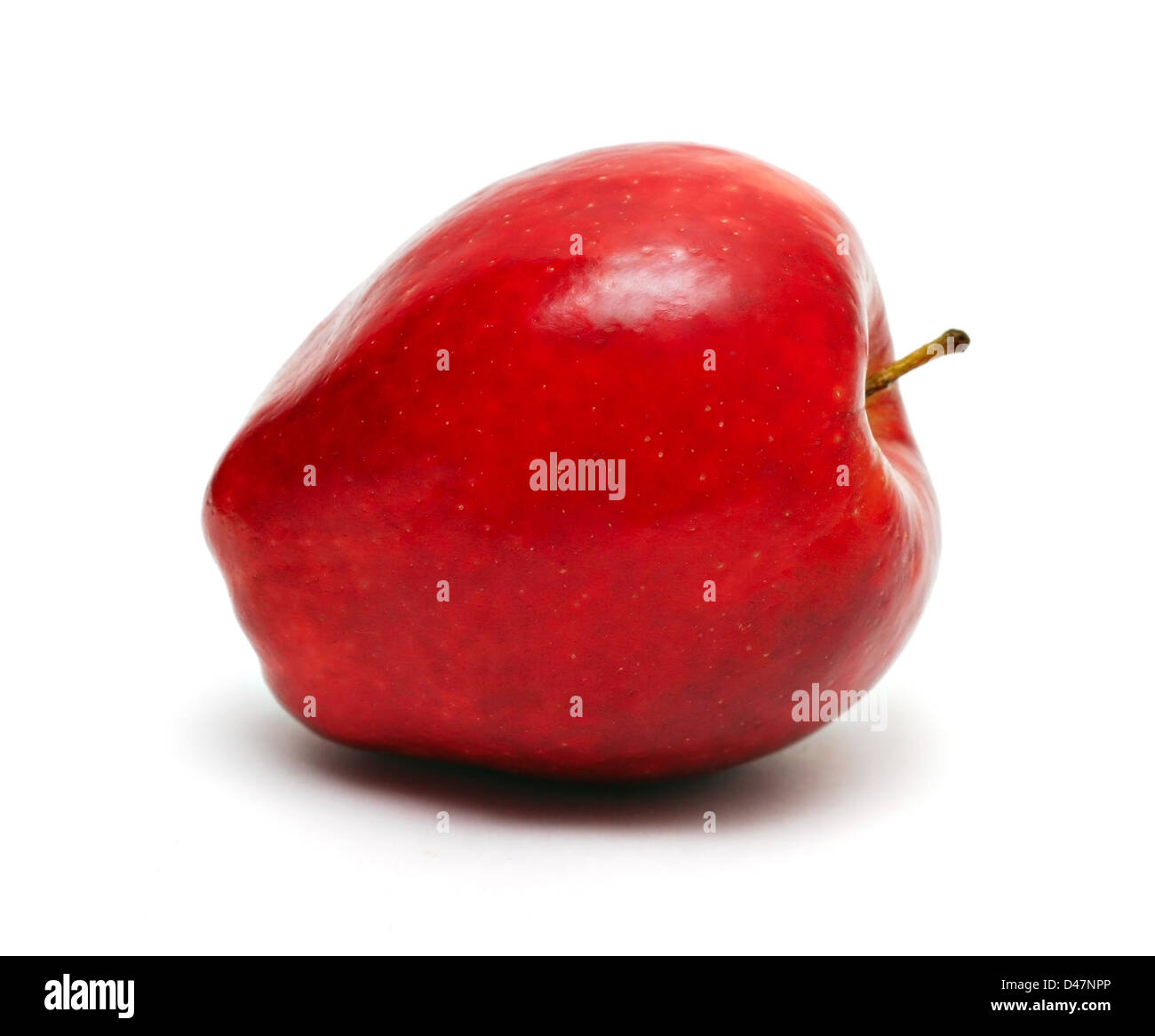 Roter Apfel, isoliert auf weiss Stockfoto