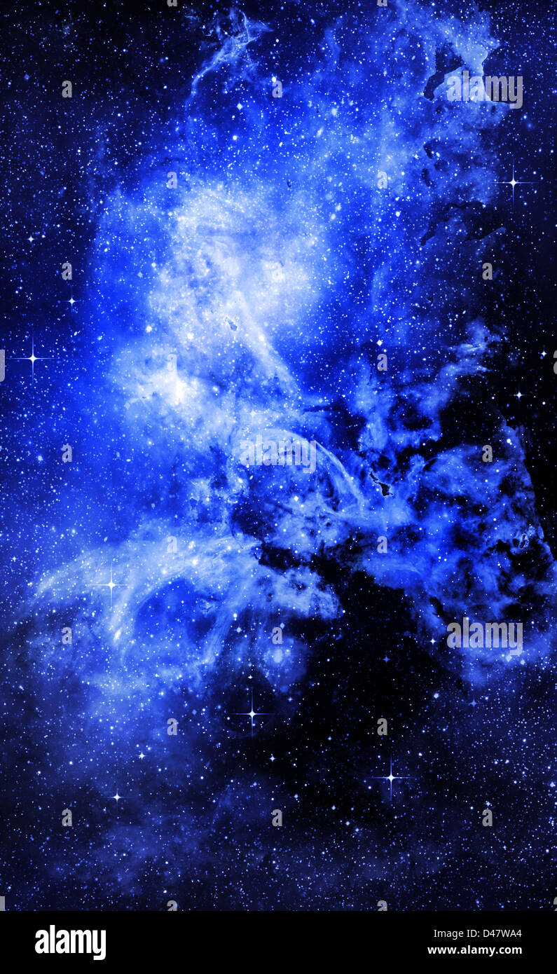 tiefen Weltraum Hintergrund mit Sternen und Nebel Stockfoto