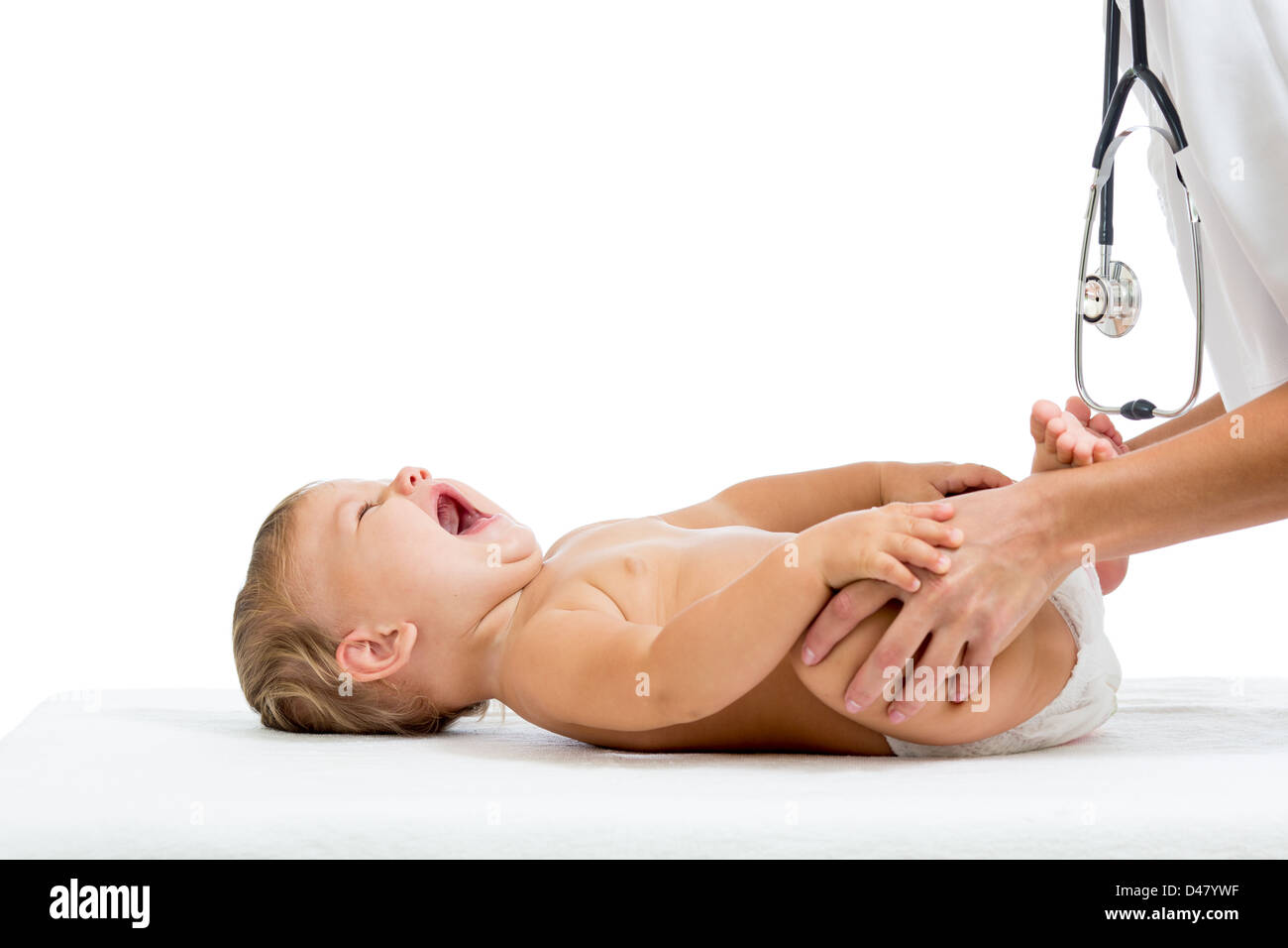 Arzt Massage Babymädchen Stockfoto