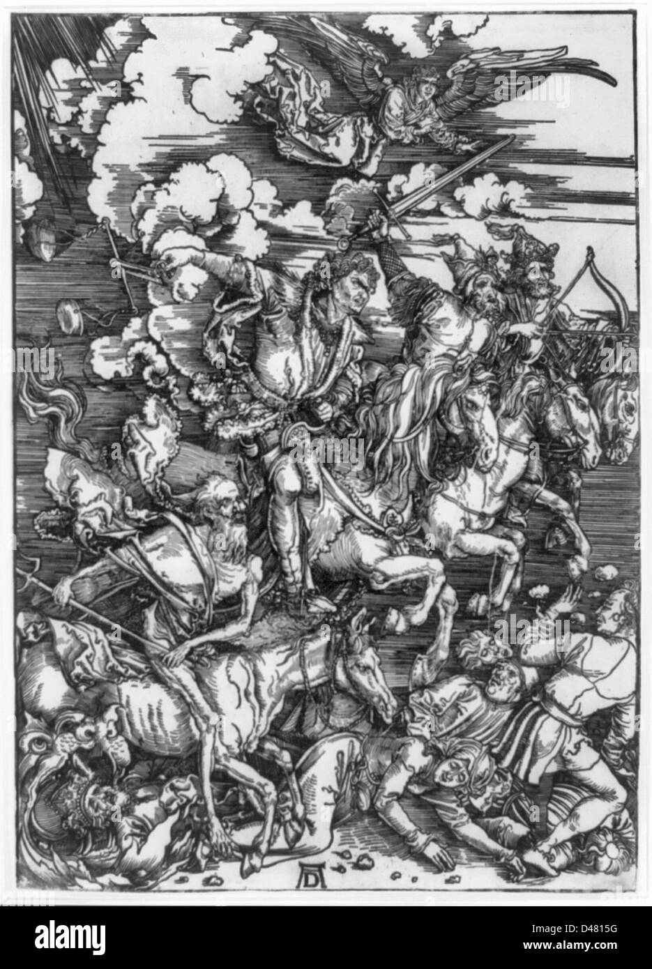Vier Reiter der Apokalypse - Illustration anhand der Offenbarung Stockfoto