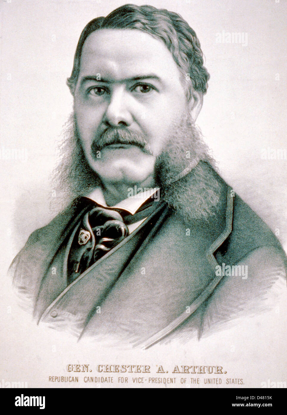 Allgemeine Chester A. Arthur: Republikanische Anwärter für Vizepräsident der Vereinigten Staaten 1880 Stockfoto