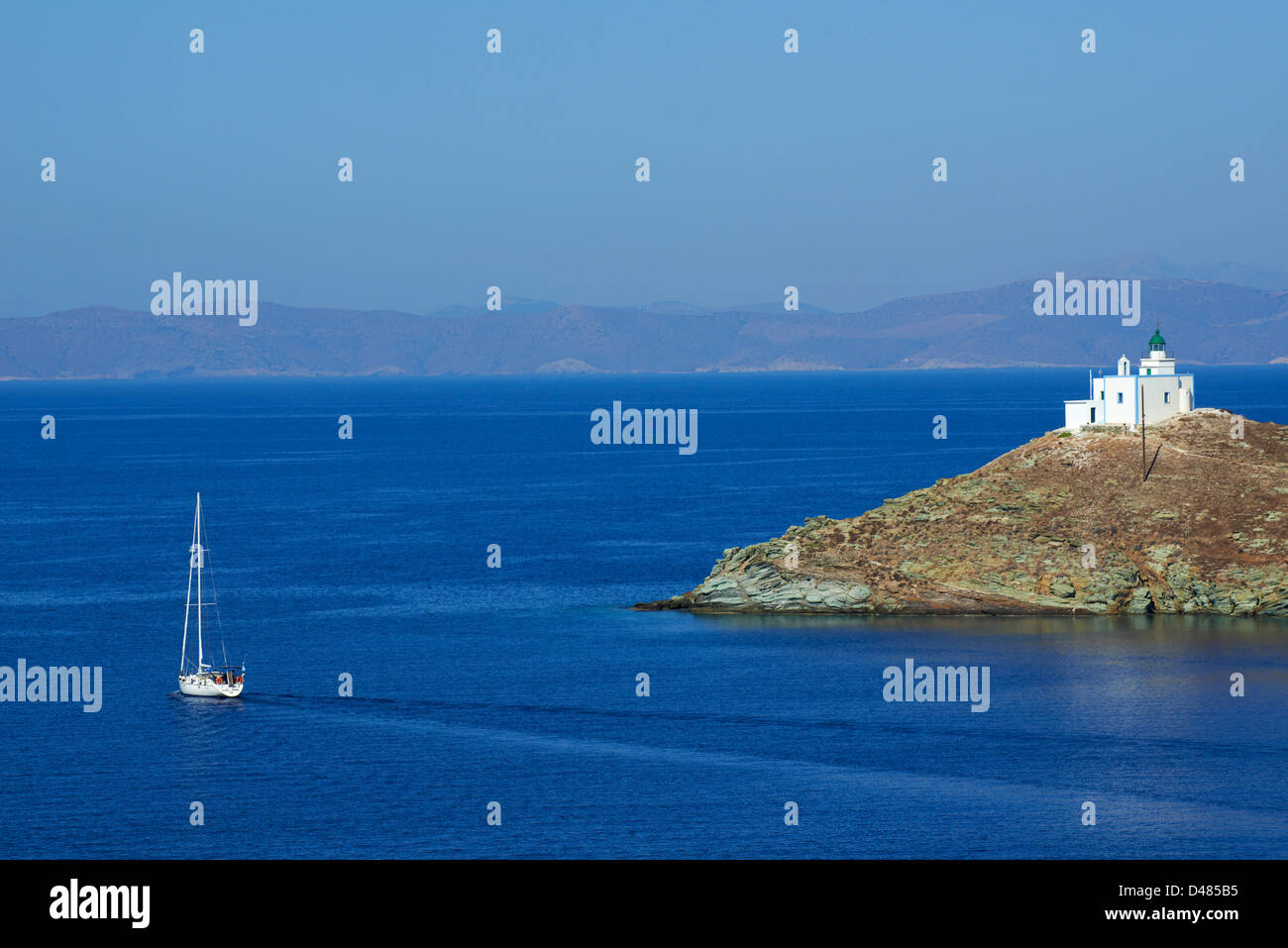 Griechenland, Kykladeninsel, Kea Insel, Agios Nikolaos, Korissia Bucht Stockfoto
