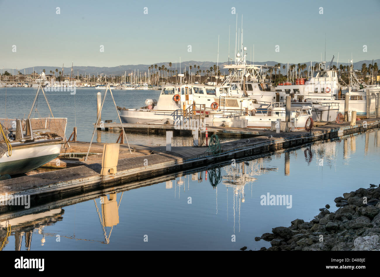 Boote in Kanalinseln Marina in Oxnard, Kalifornien Stockfoto