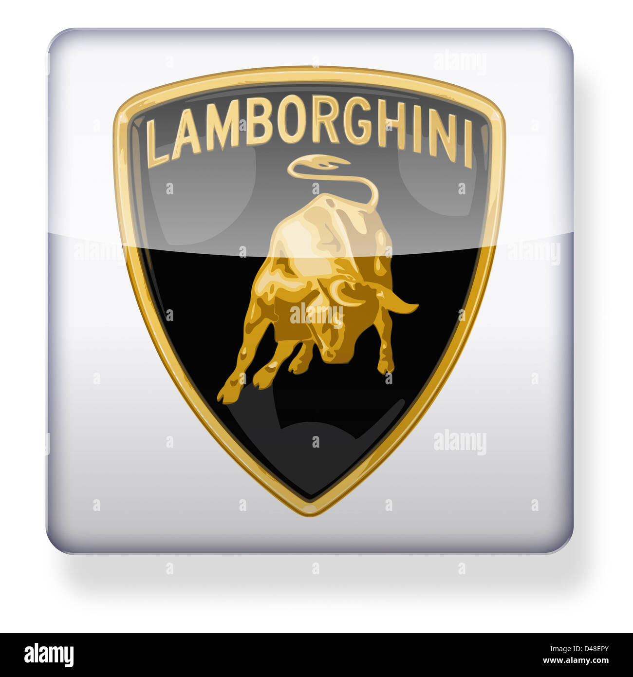 Lamborghini-Logo als ein app-Symbol. Clipping-Pfad enthalten. Stockfoto