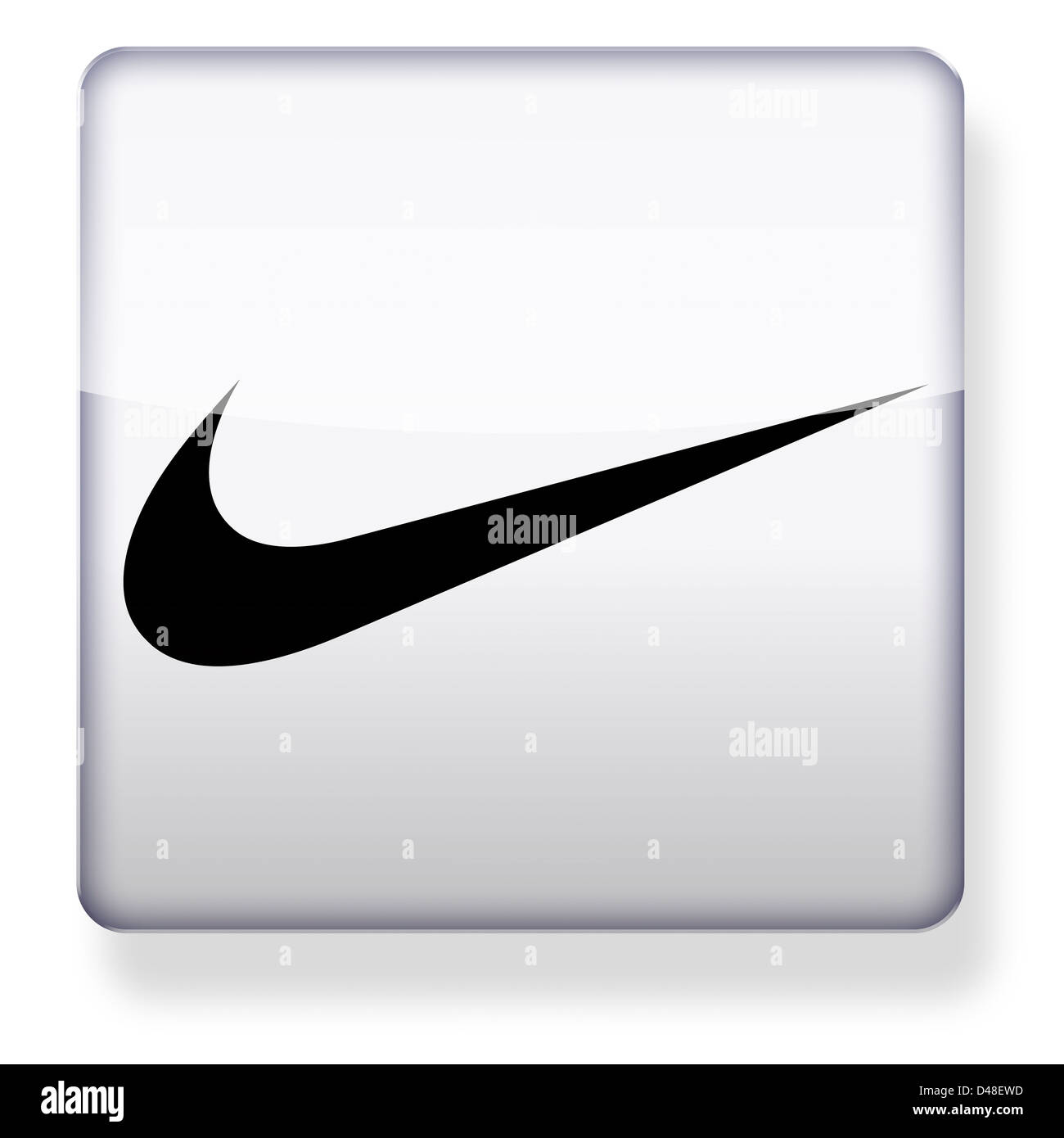 Nike-Logo als ein app-Symbol. Clipping-Pfad enthalten. Stockfoto