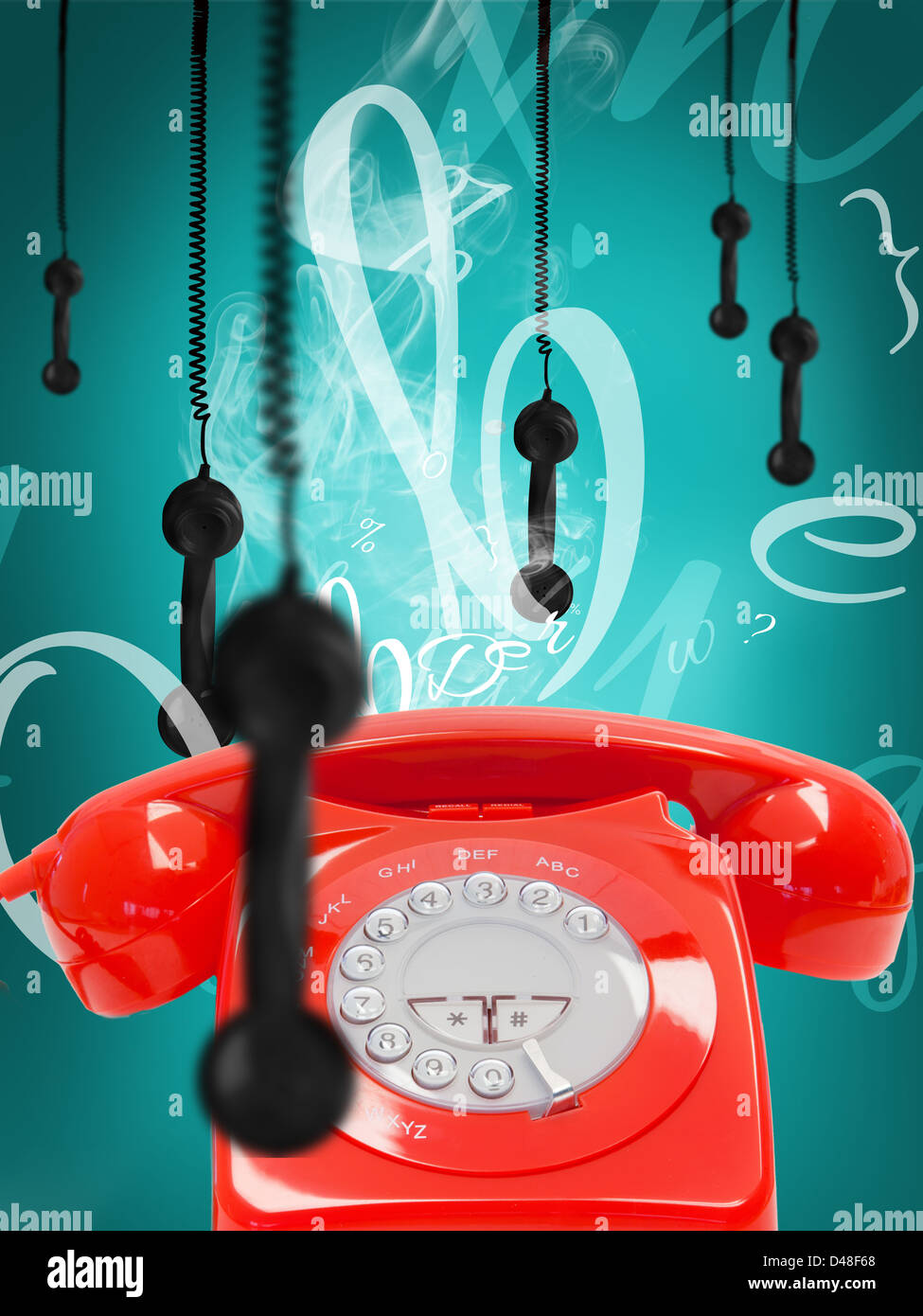 Retro-Telefon mit hängenden Empfänger Stockfoto