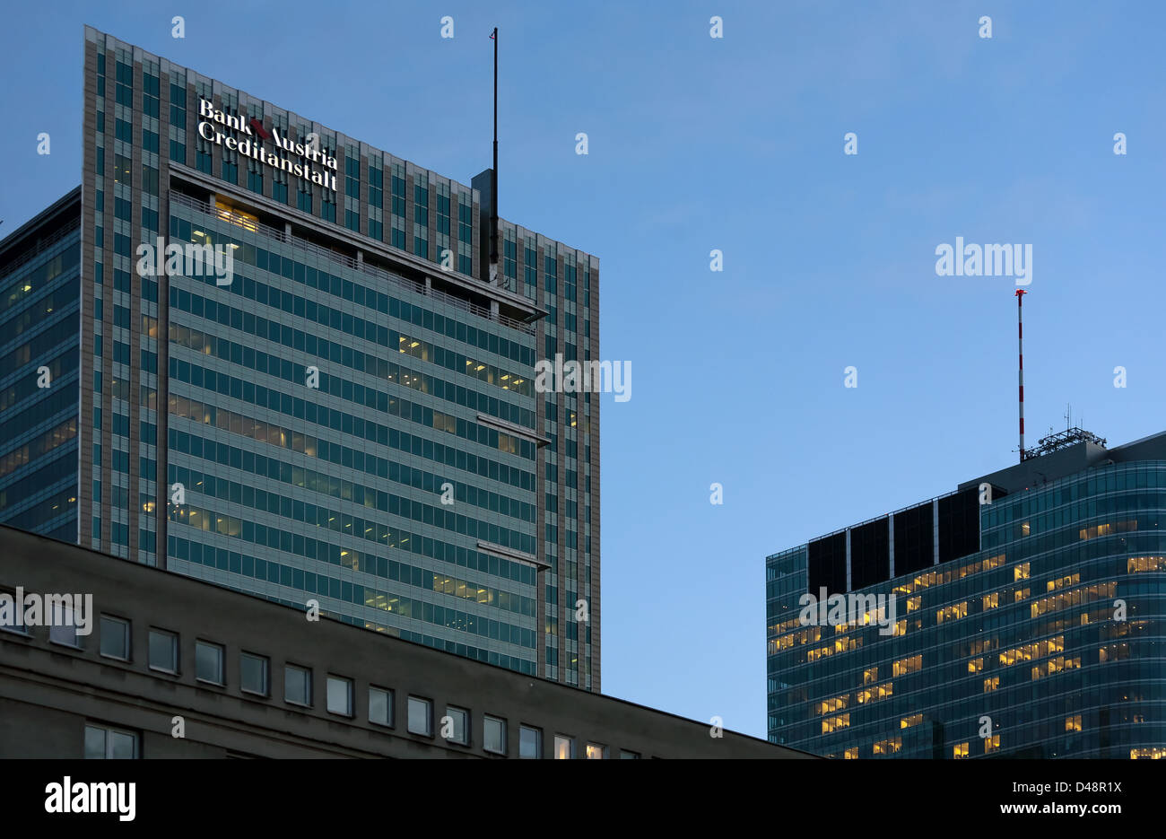 Warschau, Polen, der Hauptsitz der Bank Austria Creditanstalt Poland SA Stockfoto
