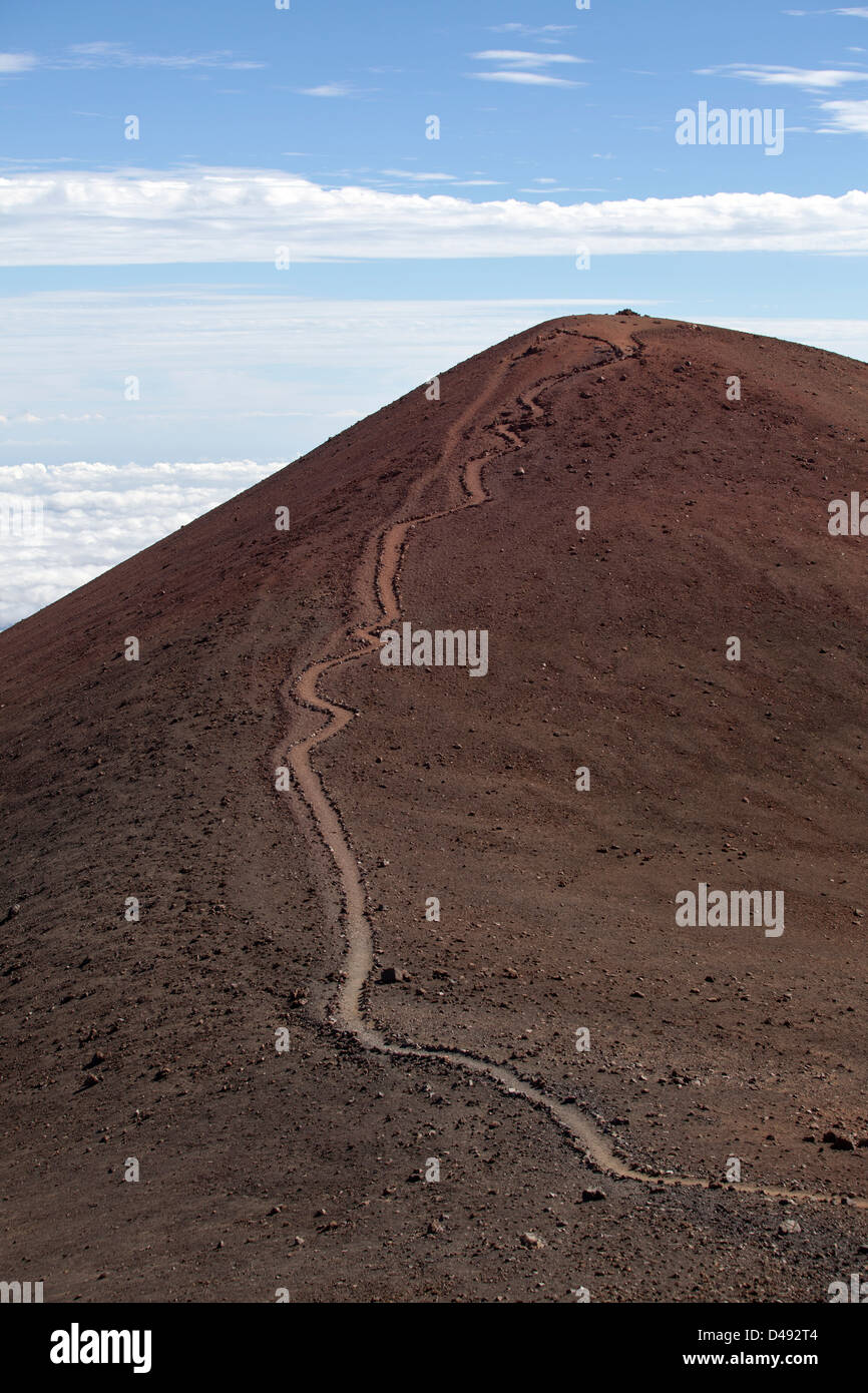 Mauna Kea Summit Trail 13.796 zu Füßen. Hawaiianer glauben dieses Gipfels zu heiligem Boden. Hawaii, USA. Stockfoto
