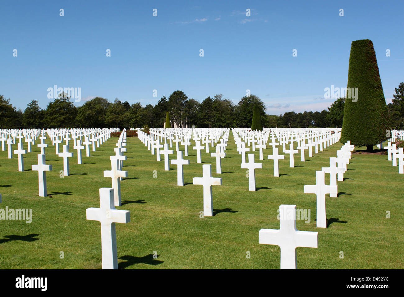 Amerikanischer Soldatenfriedhof, Vierville Sur Mer, Normandie, Frankreich. Stockfoto