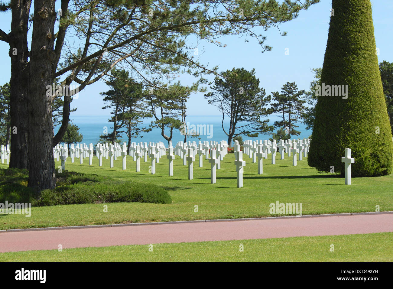 Amerikanischer Soldatenfriedhof, Vierville Sur Mer, Normandie, Frankreich. Stockfoto