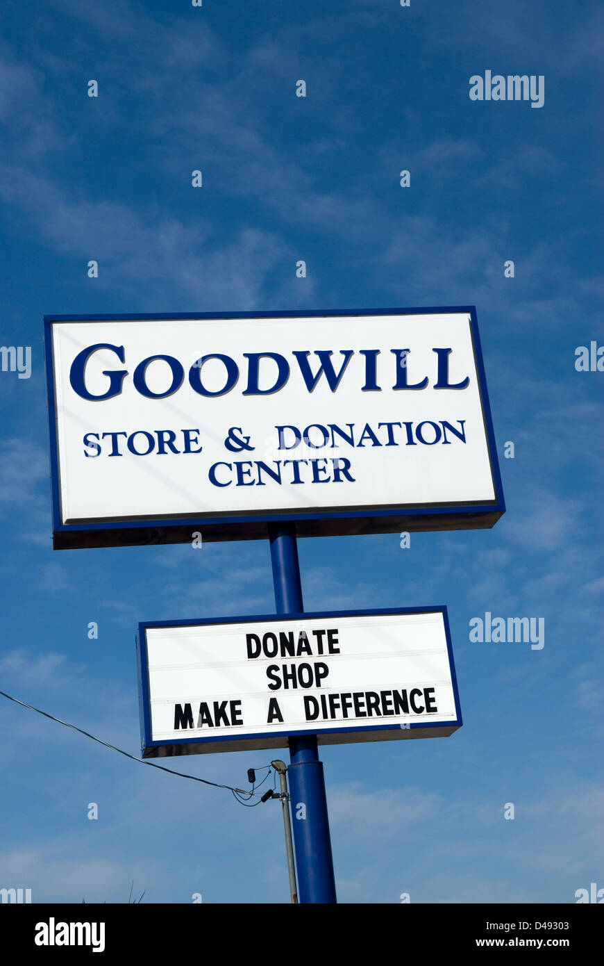 Goodwill Store & Spende Zentrum Schild Lancaster Südcarolina USA Stockfoto