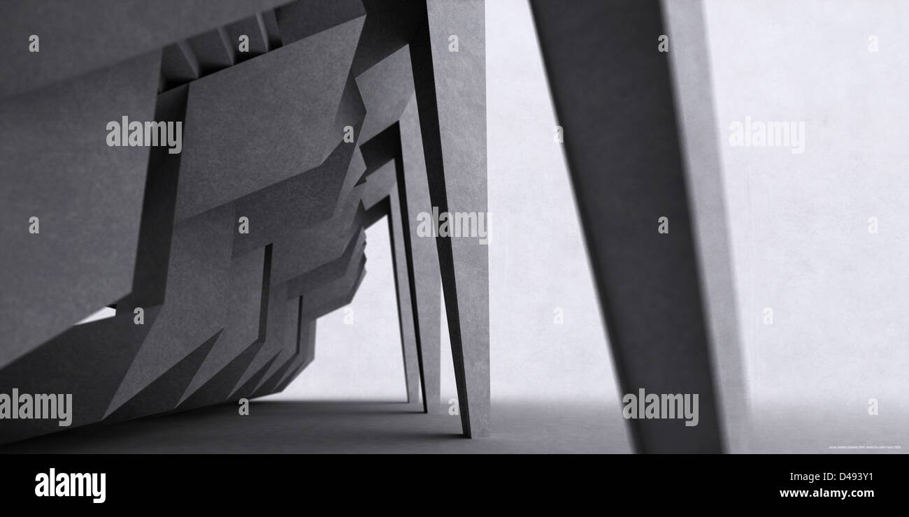 Jørn Utzons Entwurf für das Jeddah-Stadion in Saudi-Arabien, das 1967 geschaffen wurde, ist ein bemerkenswertes Beispiel für modulare Architektur. Die einzigartige Struktur des Stadions umfasst gefaltete Elemente und Fertigungstechniken, die Utzons innovativen Ansatz für Großbau und Design im Nahen Osten verdeutlichen. Stockfoto