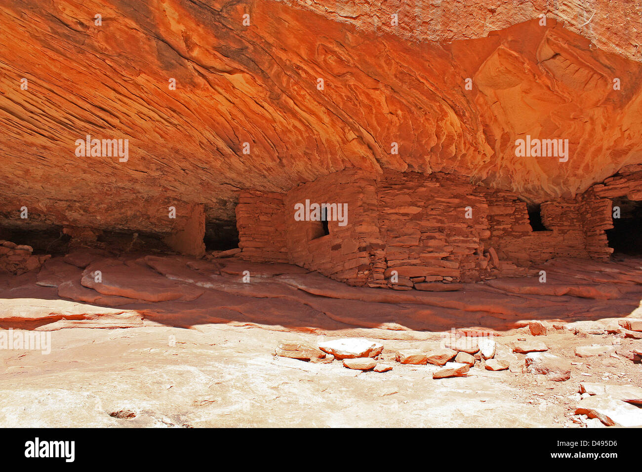 Haus auf Feuer Ruine, Mule Canyon, Monticello, Cedar Mesa, Utah, Vereinigte Staaten Stockfoto