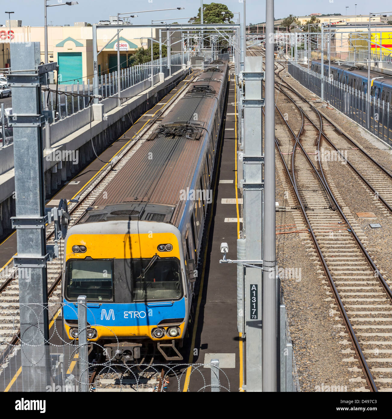 Melbourne Metro-Züge an den neuen Surburban Kopfbahnhof am Sunbury, Victoria, Australien Stockfoto